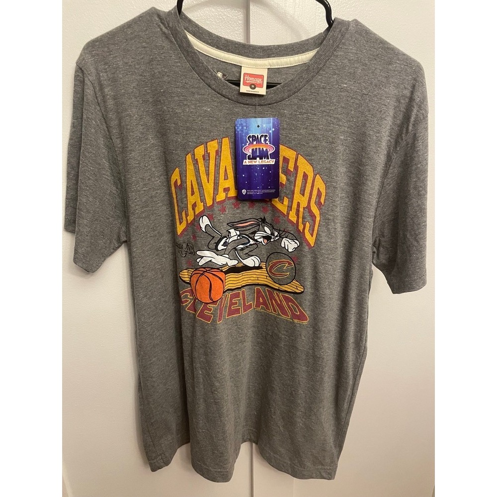 Homage Space Jam Cleveland Cavaliers Mens Medium Gray NWT Bugs Bunny Graphic Tee